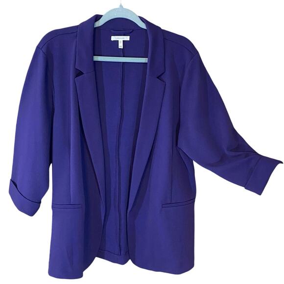 Maurices grape Purple Open Front Blazer Women’s XXL 3/4 Sleeve Workwear career - Picture 1 of 7